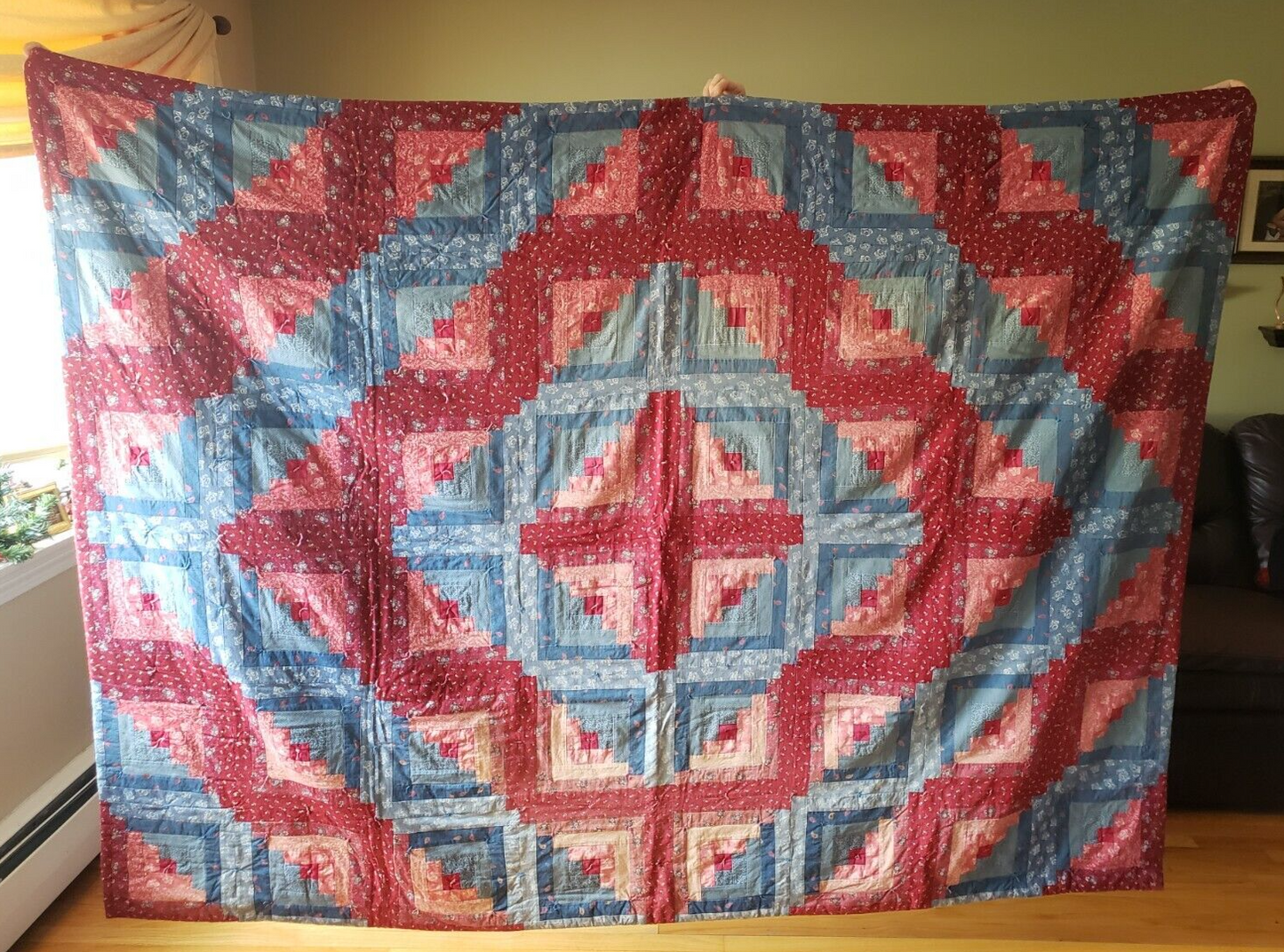 Log Cabin Red and Blue
