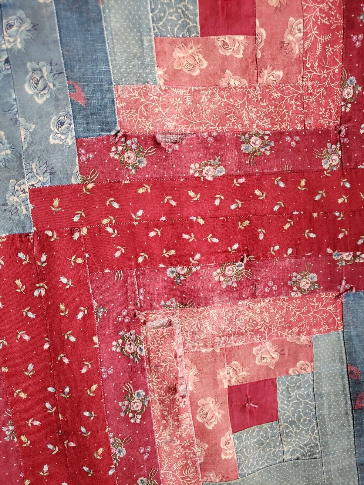 Log Cabin Red and Blue