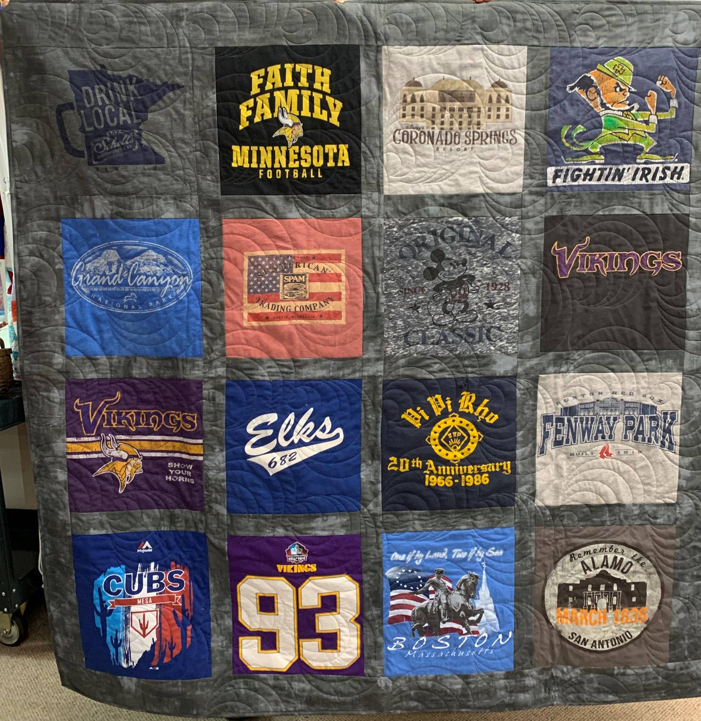 Disney and Viking T-Shirt Quilt